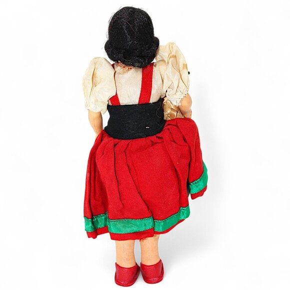Vintage Italian Handcrafted Doll In Traditional Dress With Basket - Picture 3 of 7